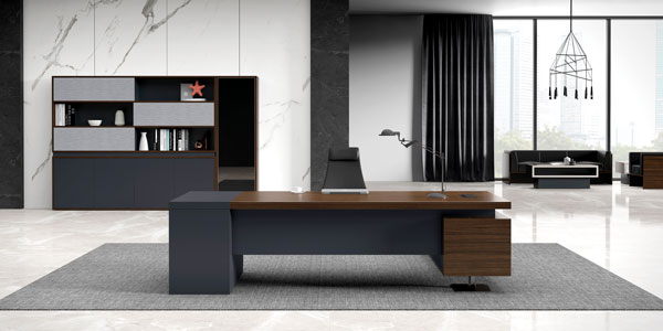 ?，斒宿k公家具|君悅系列現(xiàn)代大班臺(tái)文件柜組合實(shí)物展示視頻